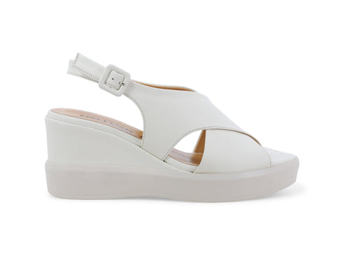 Melluso Sandalo Donna con Fasce Incrociate Zeppa Tomaia Pelle Bianca R80548Z-246631